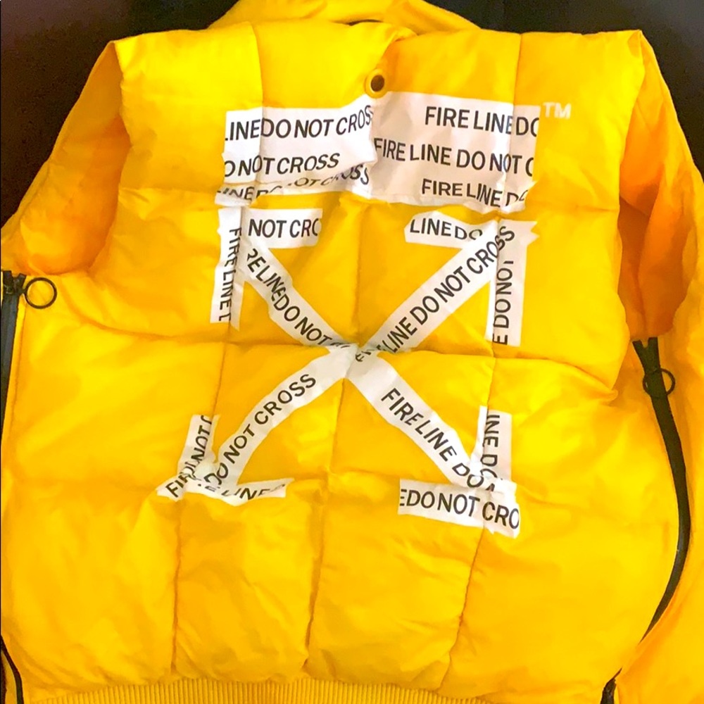 Yellow offwhite vest